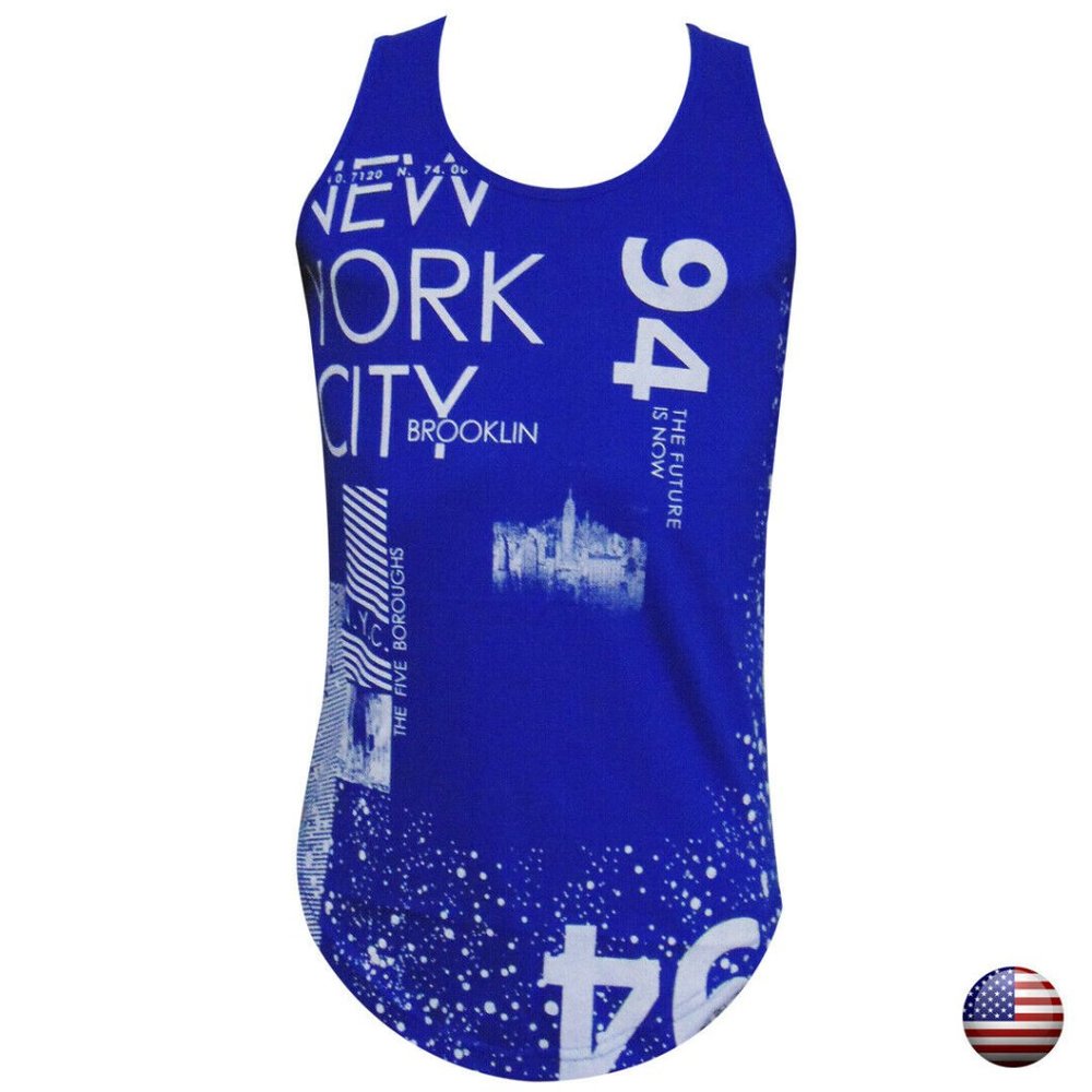 HEDS MEN'S NEW YORK CITY 94 BLUE TANK TOP SIZE M